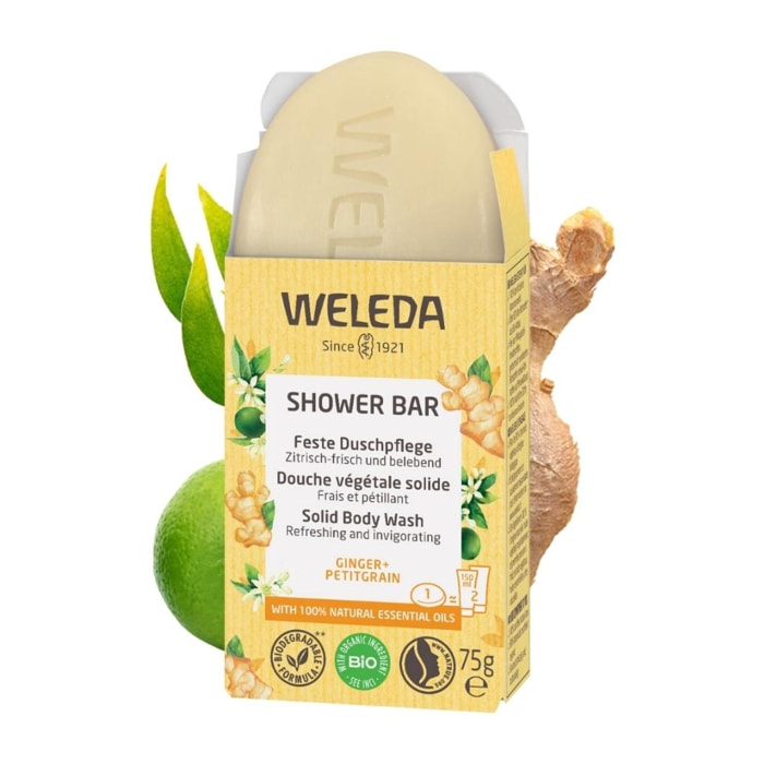 WELEDA - Douche végétale solide Gingembre & Petitgrain - 75 g
