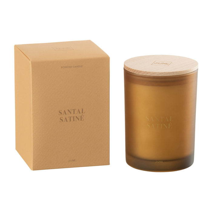 J-Line bougie senteur Accords Essentiels - Santal Satiné - jaune