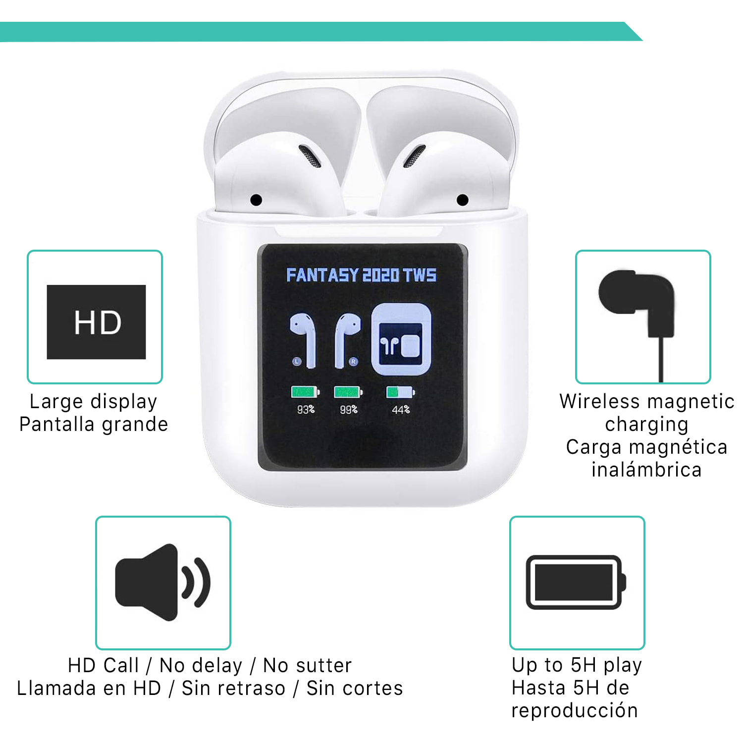 Auriculares TWS 2020 Bluetooth 5.0 con display de carga