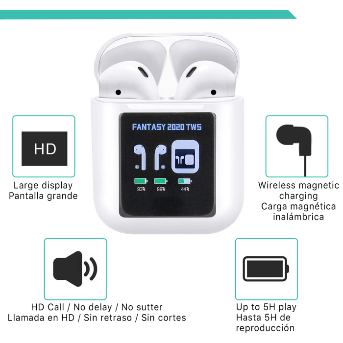 Auriculares TWS 2020 Bluetooth 5.0 con display de carga