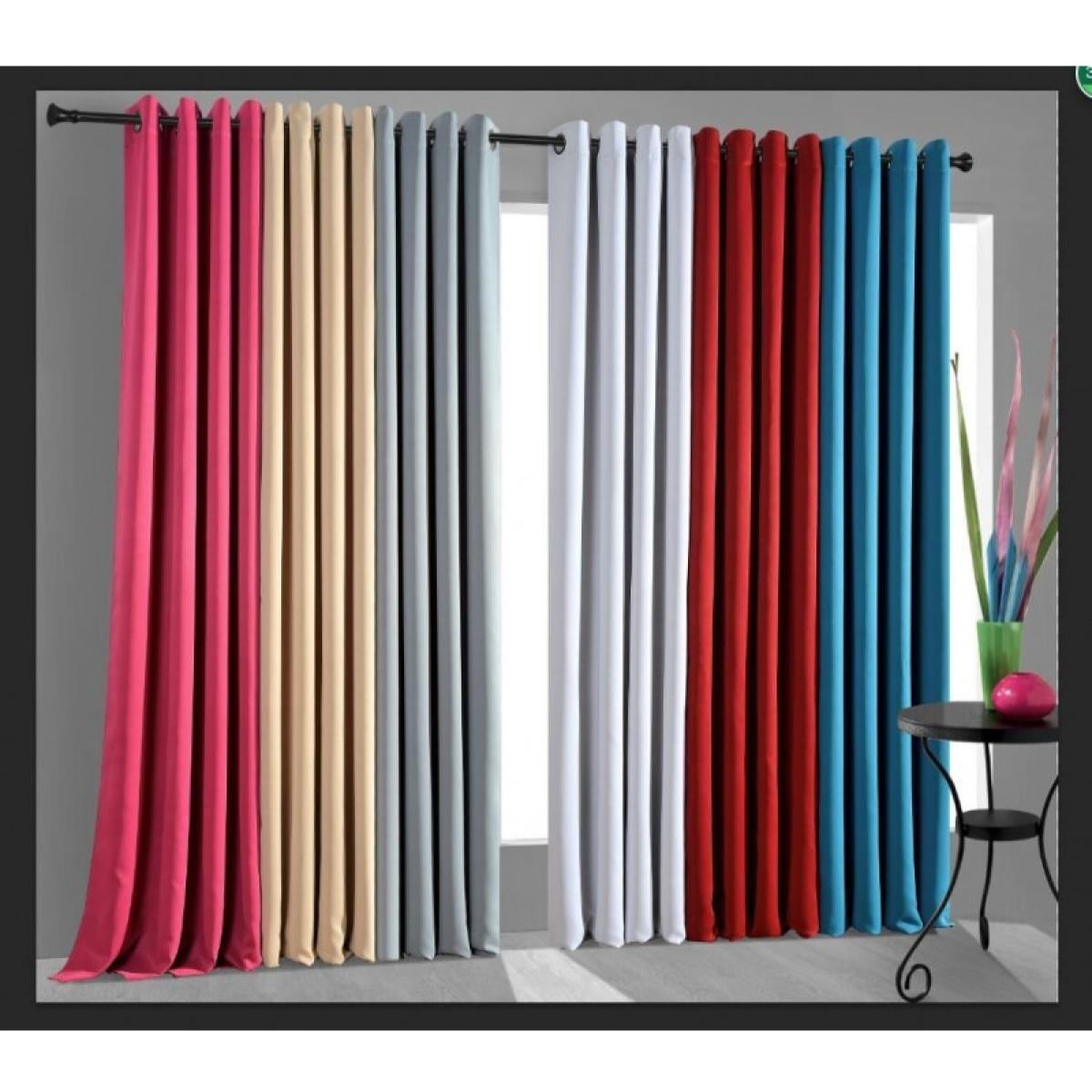 Lot de 2 rideaux occultant fushia 140 x 260 cm