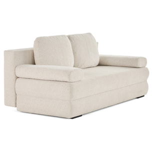Nora - canapé 3 places convertible avec coffre en tissu texturé - Beige