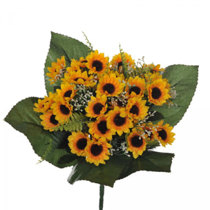 Bouquet Di Girasoli Con 12 Fiori. Altezza 33 Cm - Pezzi 4 - 27X33X27cm - Colore: Giallo - Bianchi Dino - Fiori Artificiali