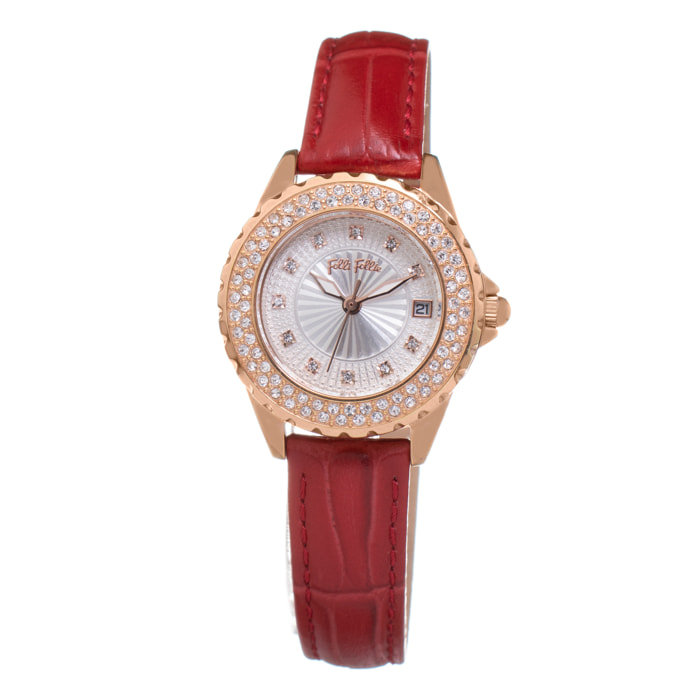 Reloj Folli Follie WF13B071STR Mujer Analogico Cuarzo con Correa de Cuero