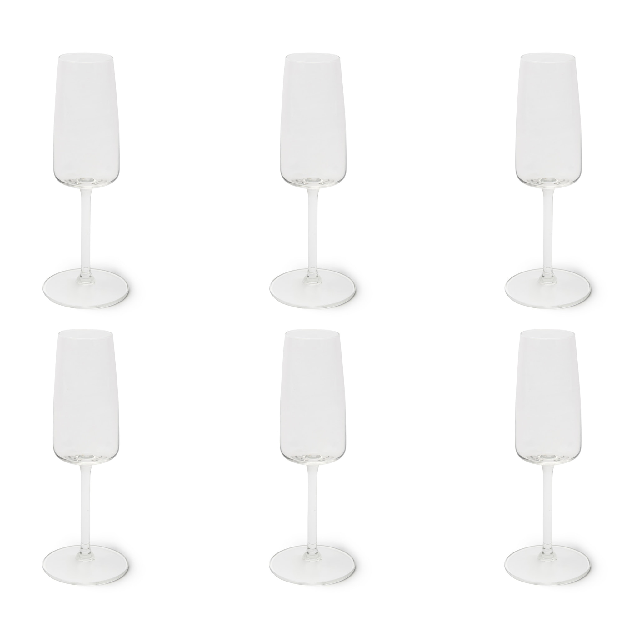 Set 6 Flûte Excelsa – Barolo, Vetro Trasparente 21 cl