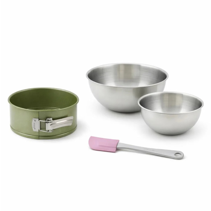 Set de 4 ustensiles de pâtisserie moule à gâteaux 2 bols et spatule Zenker Green Vision