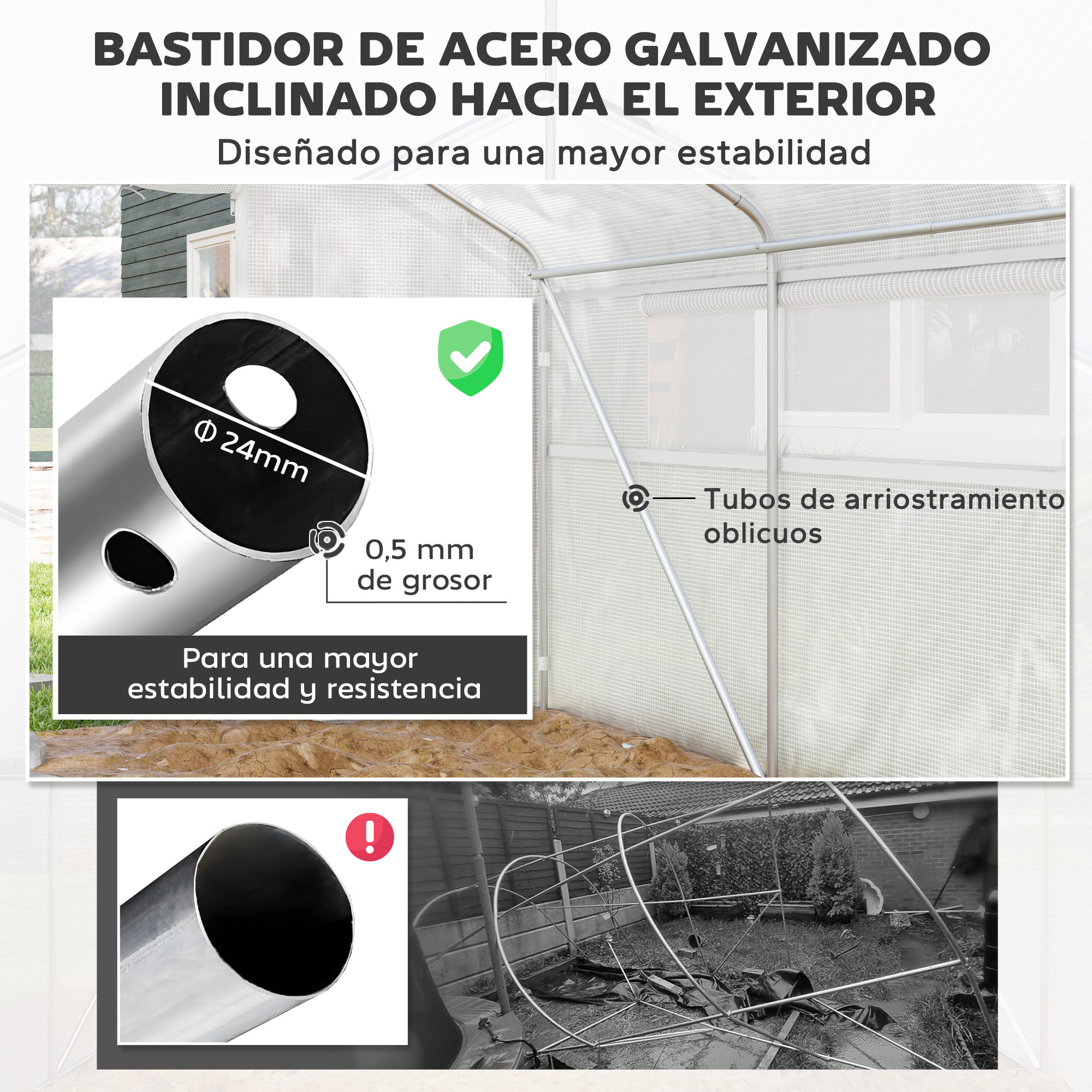 Invernadero de Exterior 4x3x2 m Invernadero de Túnel con 2 Ventanas Cubierta de PE Anti-UV y 1 Puerta Enrollable con Cremallera Invernadero para Jardín Patio
