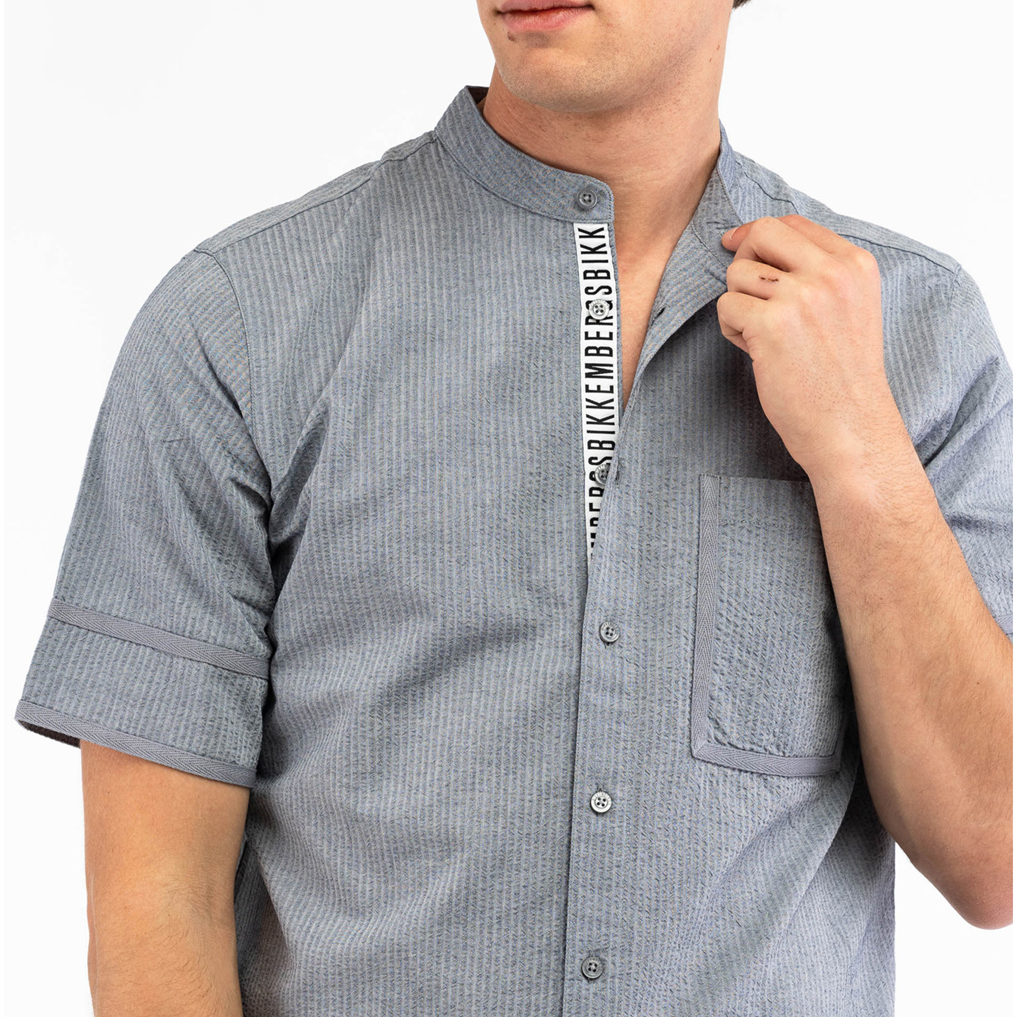 BIKKEMBERGS camicia uomo dress blue