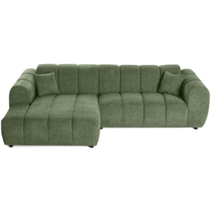 Curtis - canapé d'angle gauche 4 places en tissu texturé - Vert
