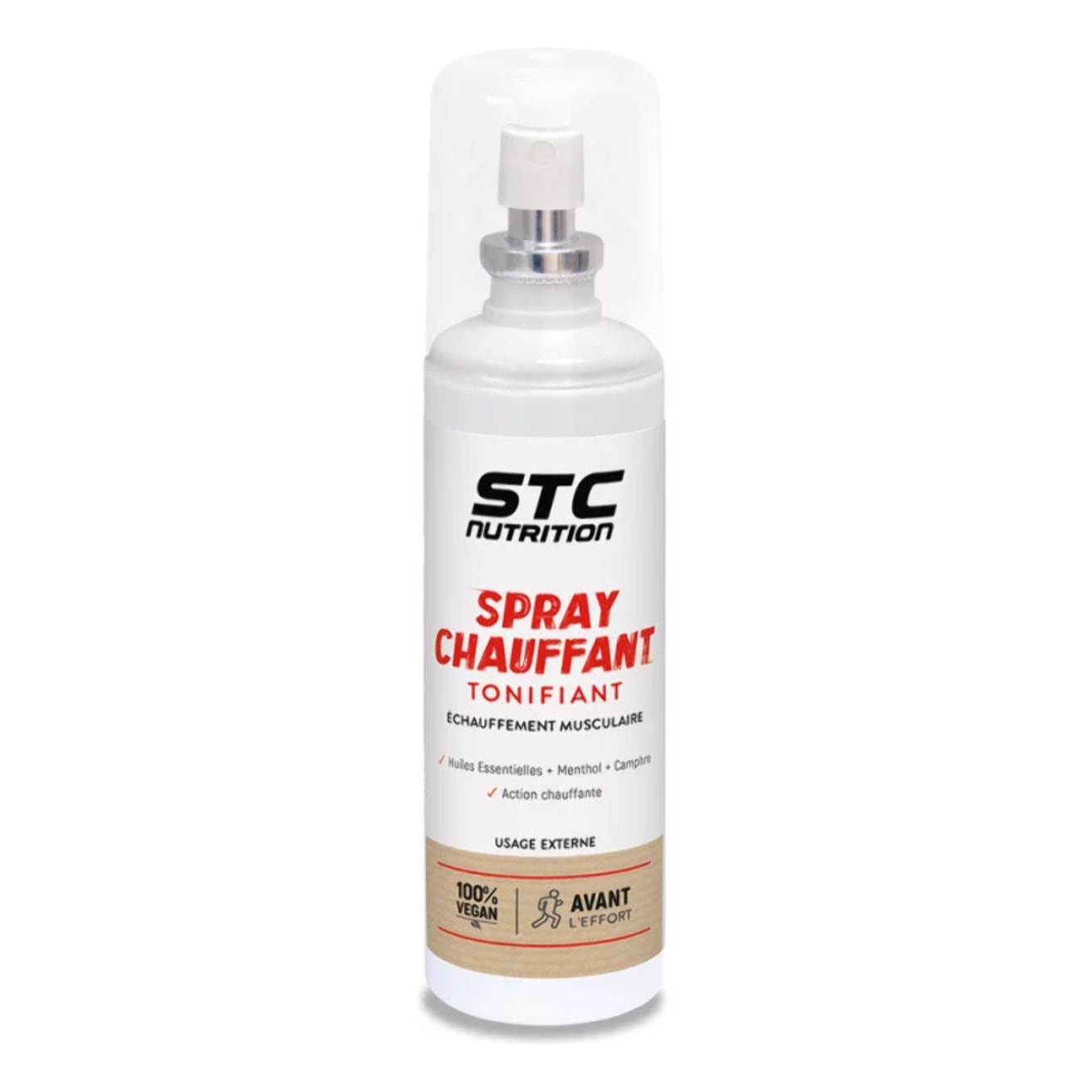 Spray Chauffant Tonifiant - Facilite L'Échauffement Musculaire - Aide à Prévenir les Crampes & les Contractures - Huiles Essentielles + Menthol + Camphre - Vegan - Spray 75ml