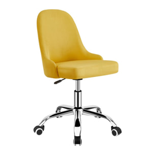 Poltroncina girevole in lino, colore giallo - Abby