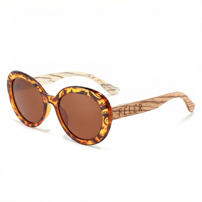 Gafas de Sol Feler 1555-2 Polarizadas de Madera Unisex 62 mm