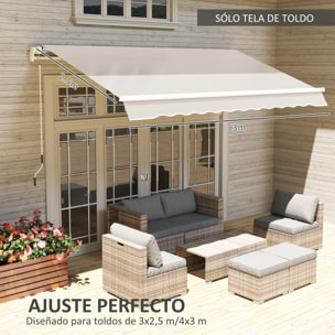 Techo de Repuesto para Toldo 2,8x2,5 m Toldo de Lona con Protección UV 50+ Impermeable Tela de Repuesto para Patio Terraza Jardín Crema