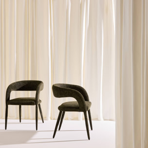 Fauteuil contemporain tissu (lot de 2) ALESSIA