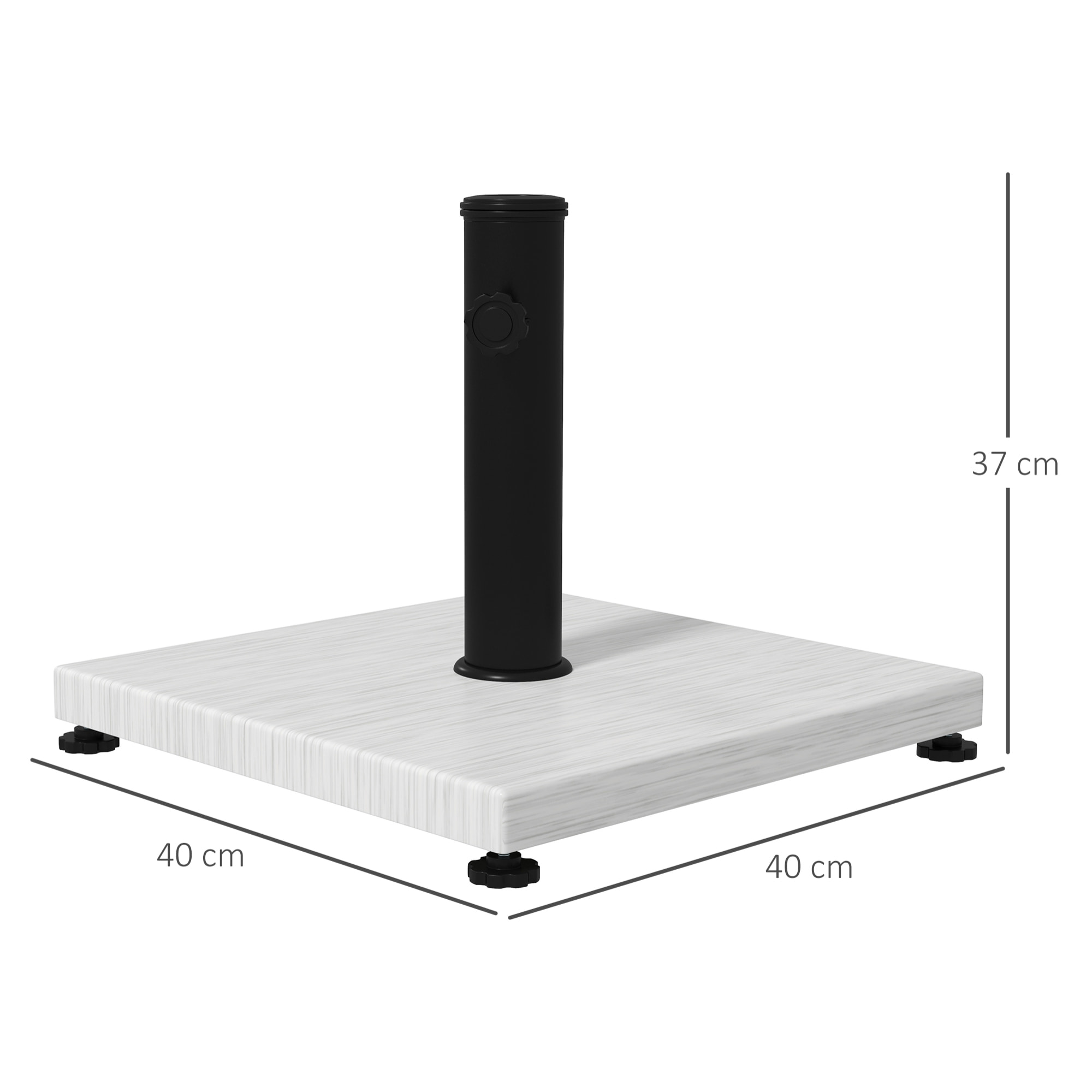 Pied de parasol - base de lestage poids net 12 Kg métal