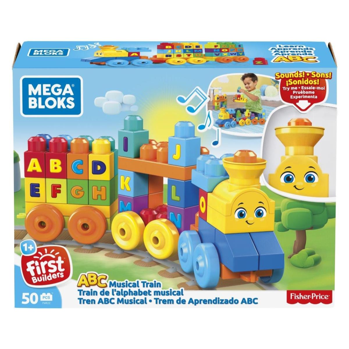 Mega Bloks Treno dell'Alfabeto da 50 Pezzi Blocchi da Costruzione unisex Fisher-Price