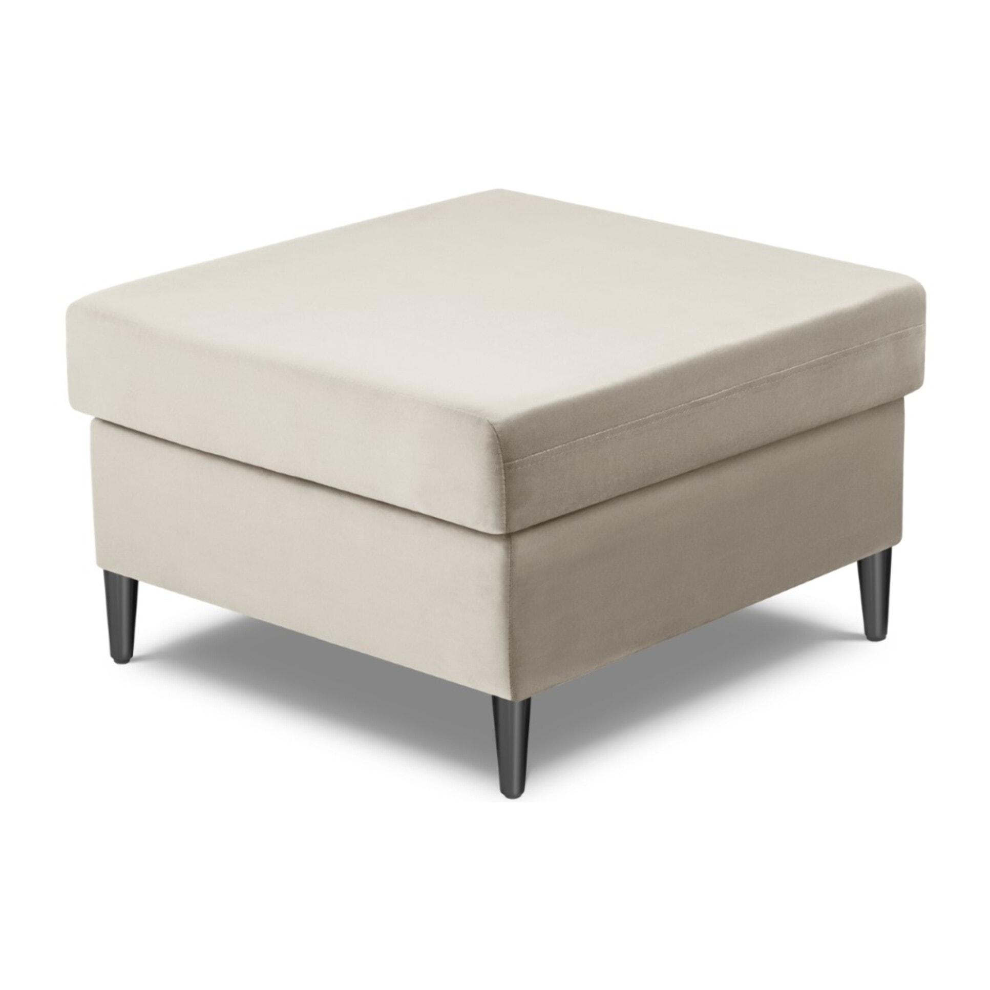 Pouf "Kyoto" en velours beige clair