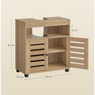 Mobile sottolavabo Sonoma in legno rovere con ante a persiana