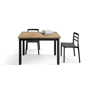 Tavolo POSITANO in legno effetto rovere e gambe bianche, allungabile 140X80 cm - 220x90 cm