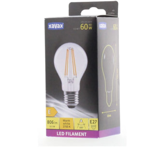 Ampoule XAVAX LED E27 6.5W CLAS