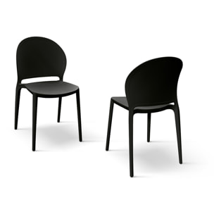 Set di 4 sedie MARBELLA in polipropilene nero