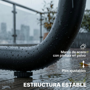 Conjunto Jardín Exterior de 4 Piezas, Muebles Jardín Exterior con 2 Sofás 2 Plazas, 2 Mesas de Vidrio, Cojines, Fundas Extraíbles, Bolsillos, Tela Textilene Transpirable, Marco Acero, Caqui
