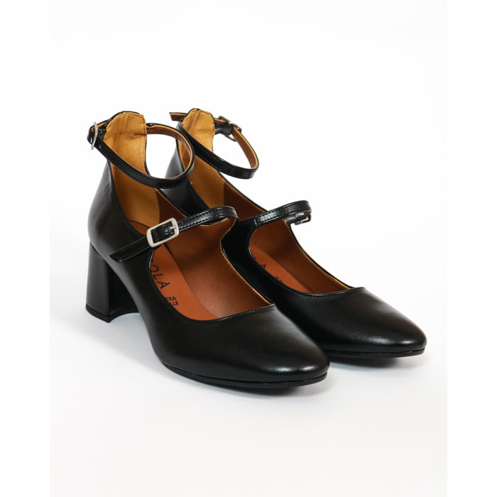 MARY JANE 2 CINTURINI CHOCOLA' NERO