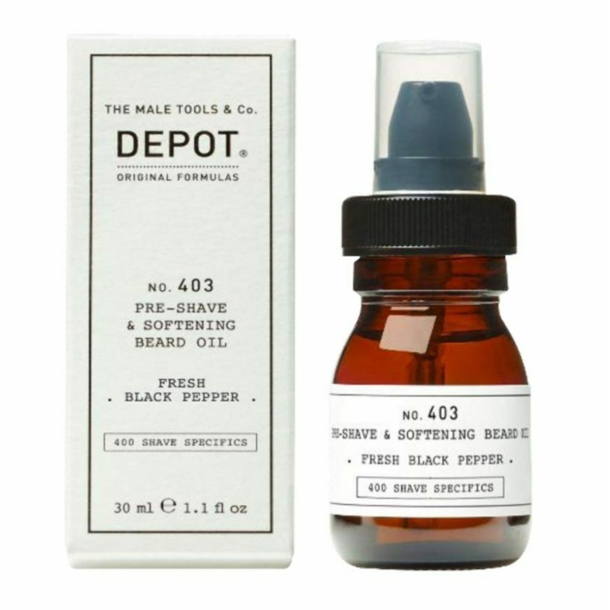 DEPOT no.403 Pre-Shave & Softening Beard Oil 30ml - Black Pepper