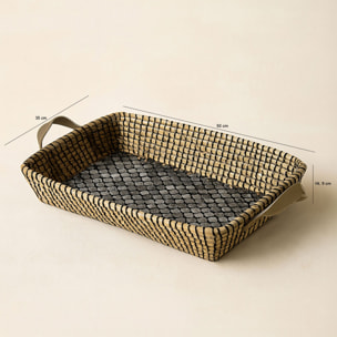 Grand plateau en jonc de mer et nacre KOS