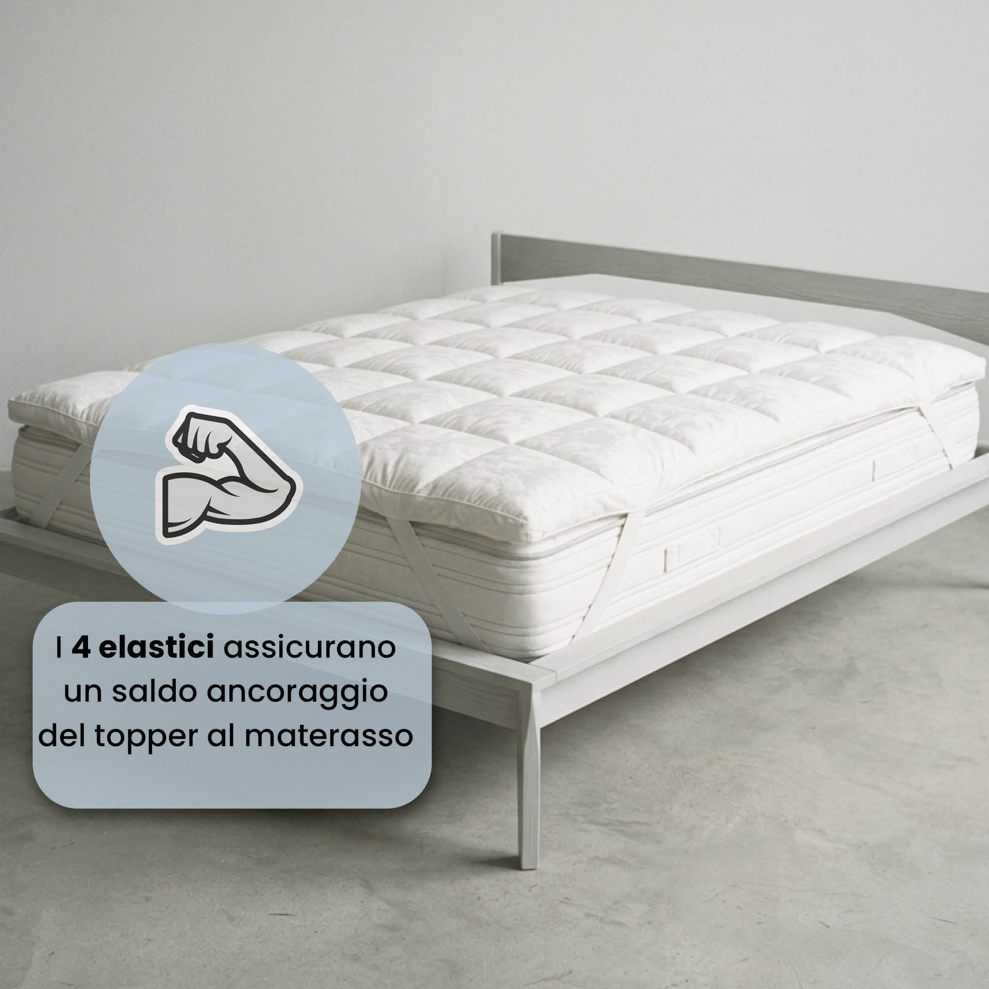 TOPPER ONE TRAPUNTATO CON ELASTICI