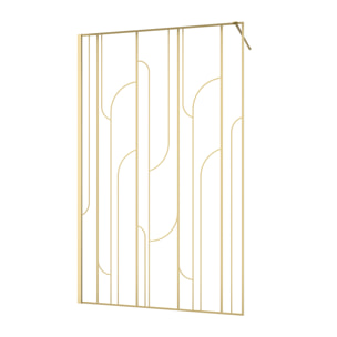 Paroi de douche à l'italienne 120x195cm Sérigraphie Art Déco Arrondie - Or Brossé - GATSBY