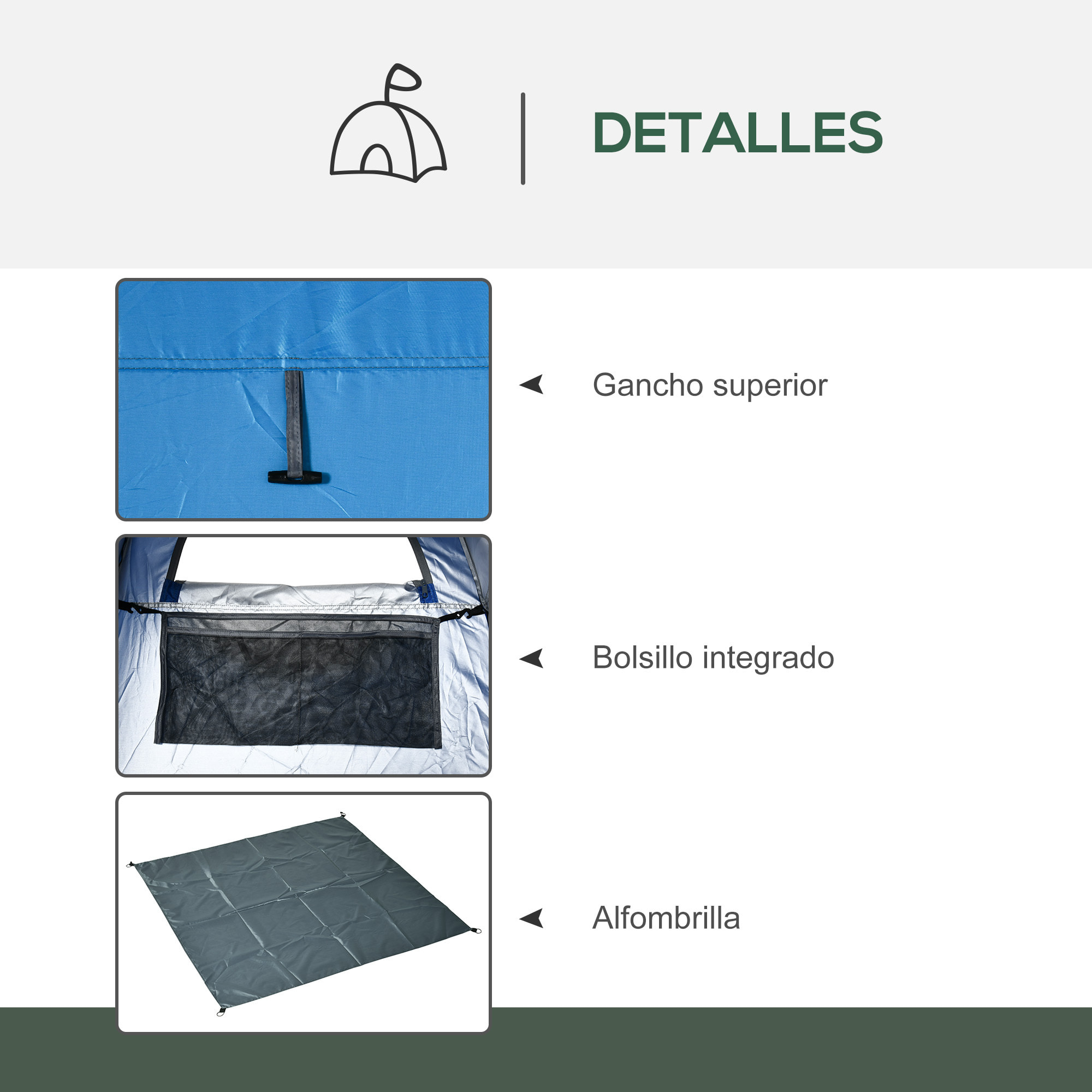 Tienda de Ducha Instantánea Tienda de Privacidad Portátil con 1 Gancho Bolsillo Bolsa de Transporte y UV 20+ para Baño Vestuario Cambiador Inodoro 126x124x189 cm Azul