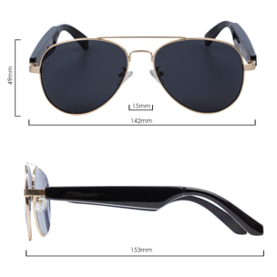 Gafas inteligentes A01-3112S, control de llamada bluetooth, asistente de voz, traducción AI. Tamaño S.