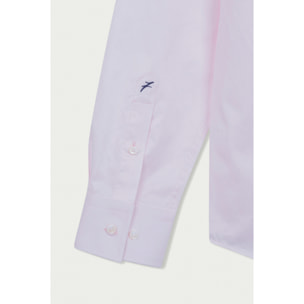 Camicia Uomo 1 Bottone Italiano Slim Twill Unito Rosa