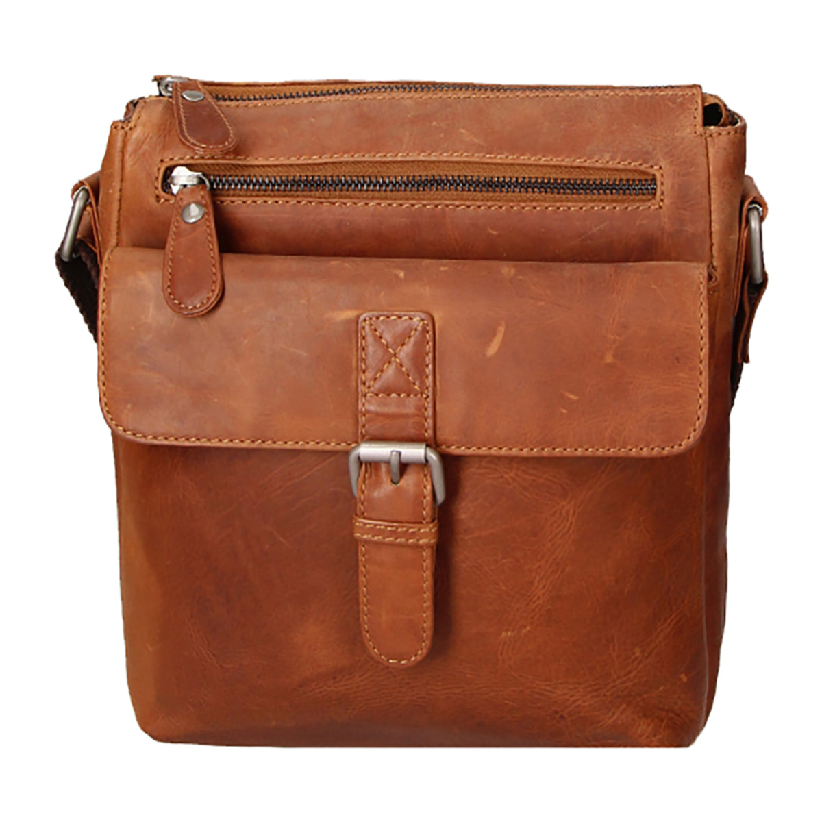 Borsa a tracolla  da uomo In Vera pelle Made in Italy 24x28x7 cm