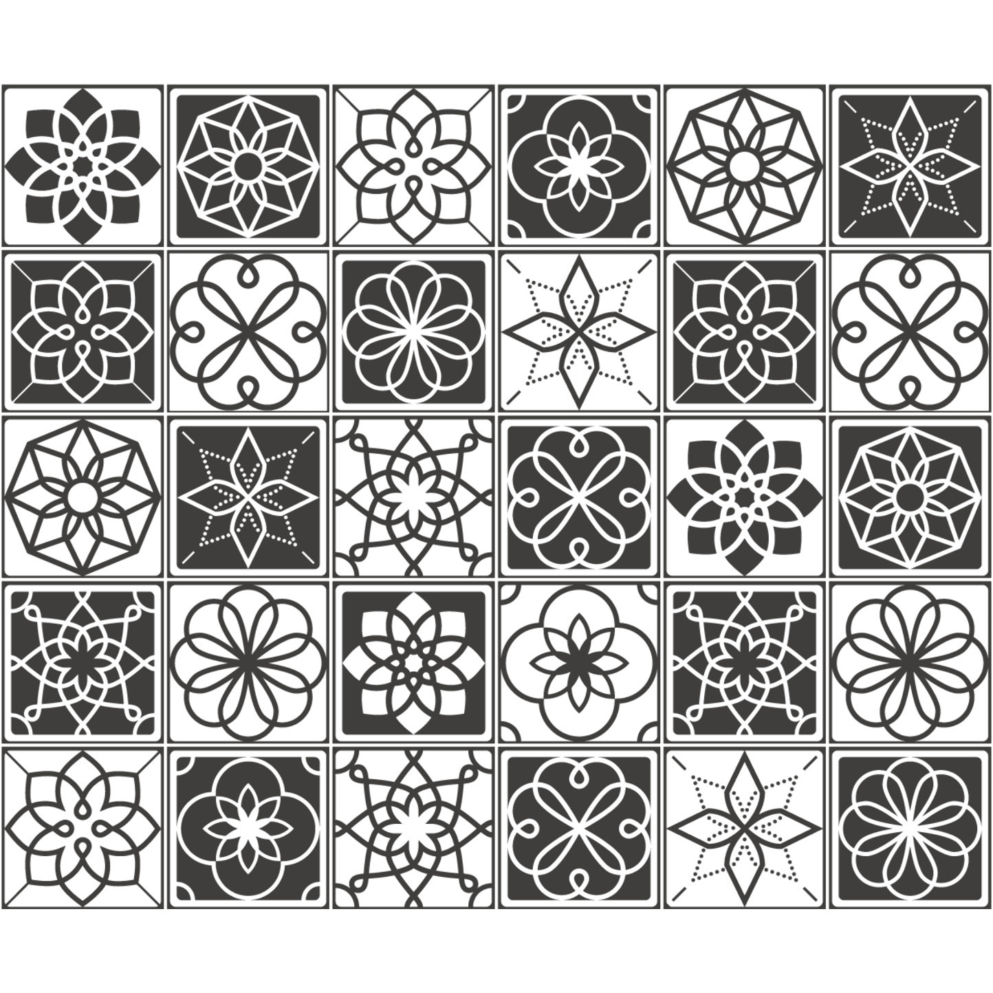Stickers muraux - Sticker Mural Carrelage adhésif Cuisine Salle de Bain - 30 STICKERS CARRELAGES AZULEJOS LIMA