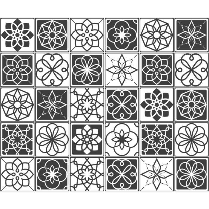 Stickers muraux - Sticker Mural Carrelage adhésif Cuisine Salle de Bain - 30 STICKERS CARRELAGES AZULEJOS LIMA