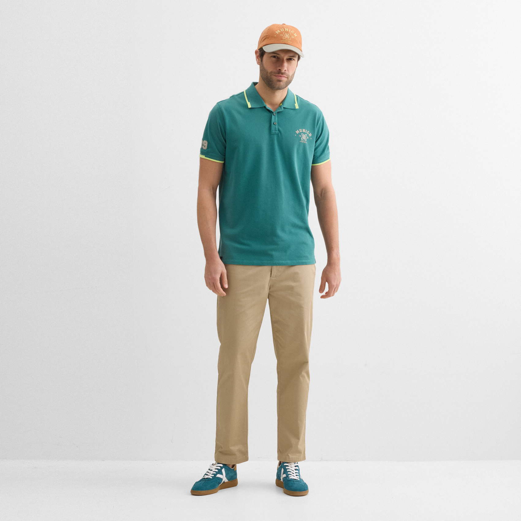 Polo MUNICH varsity lifestyle de algodón verde