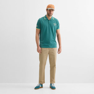 Polo MUNICH varsity lifestyle de algodón verde