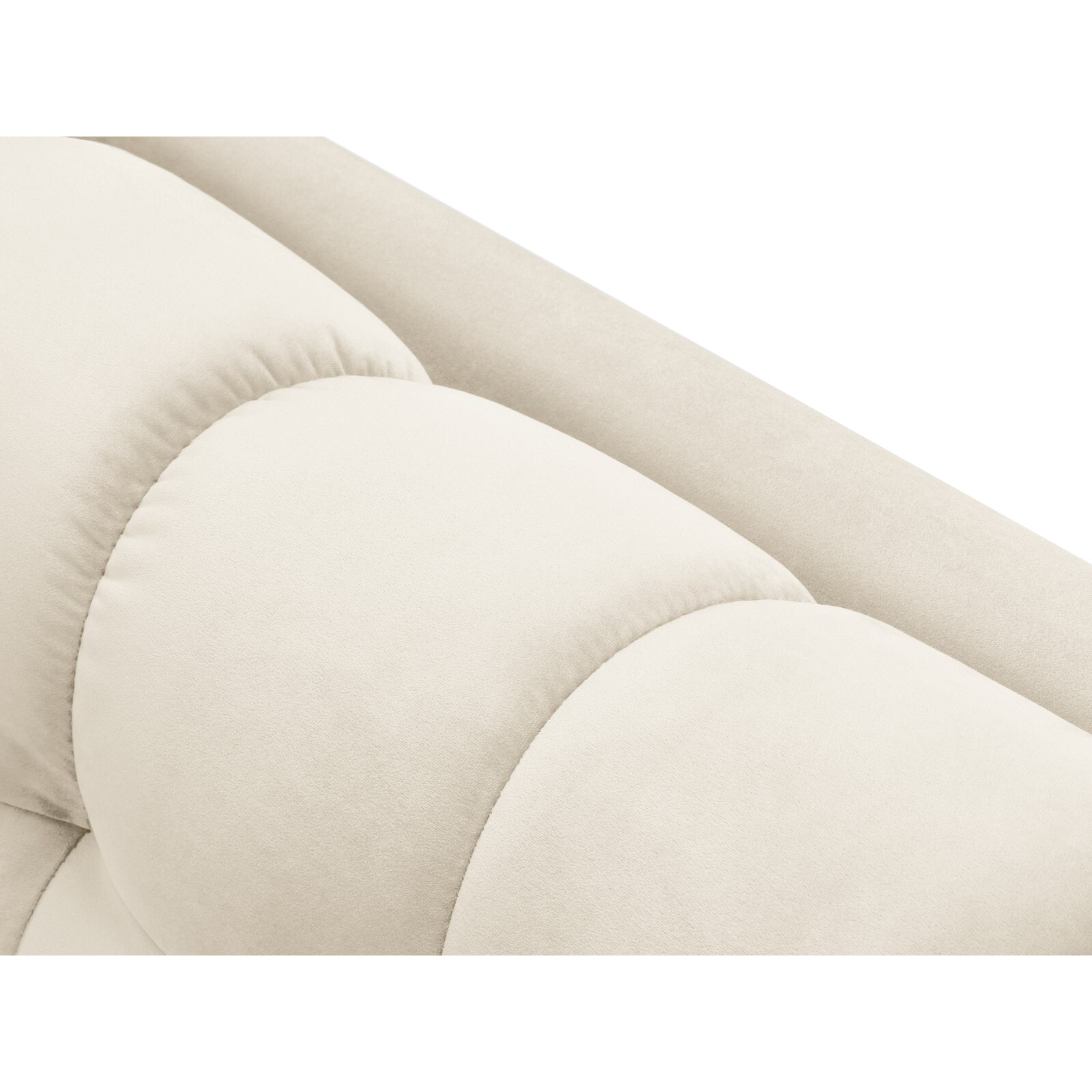 Méridienne gauche "Bali" en velours beige clair