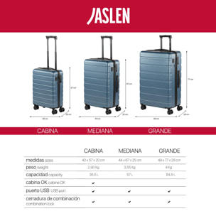 Maleta Abs Mediana Jaslen Viena Plata