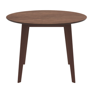 Table ronde 4 personnes en bois foncé D100 cm - Réno