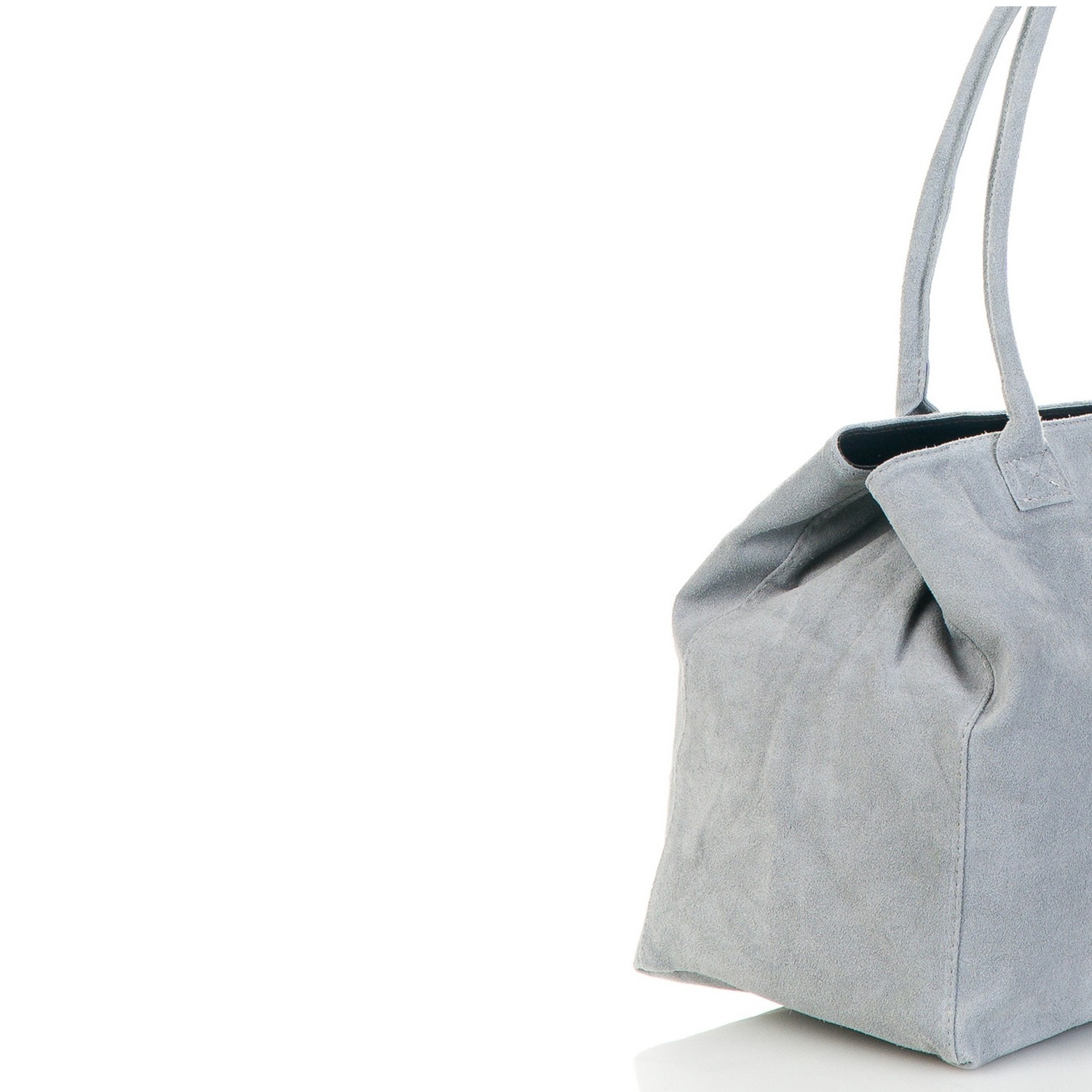 Borse Donna colore Grigio-in pelle Made in Italy 41 x 28 x 7cm