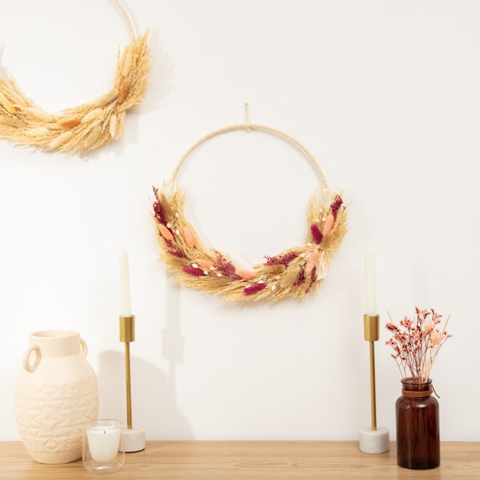 Couronne de fleurs séchées - D34 cm