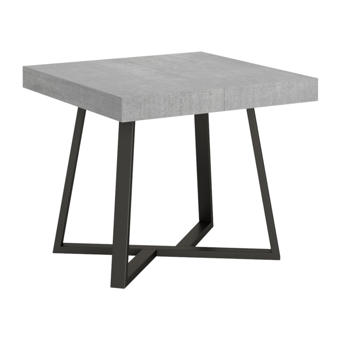 Tavolo allungabile 90x90/194 cm Zeplir cemento gambe antracite