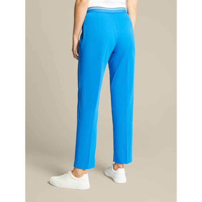 Elena Mirò - Pantalones slim de algodón sostenible - Azul aciano