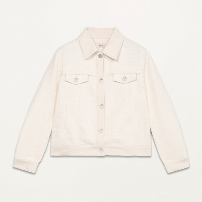 Oltre - Short tweed jacket - Blanco