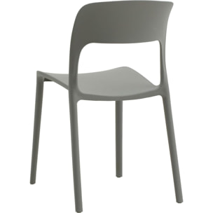 Set da 4 sedie SOUTH BEACH in polipropilene grigio