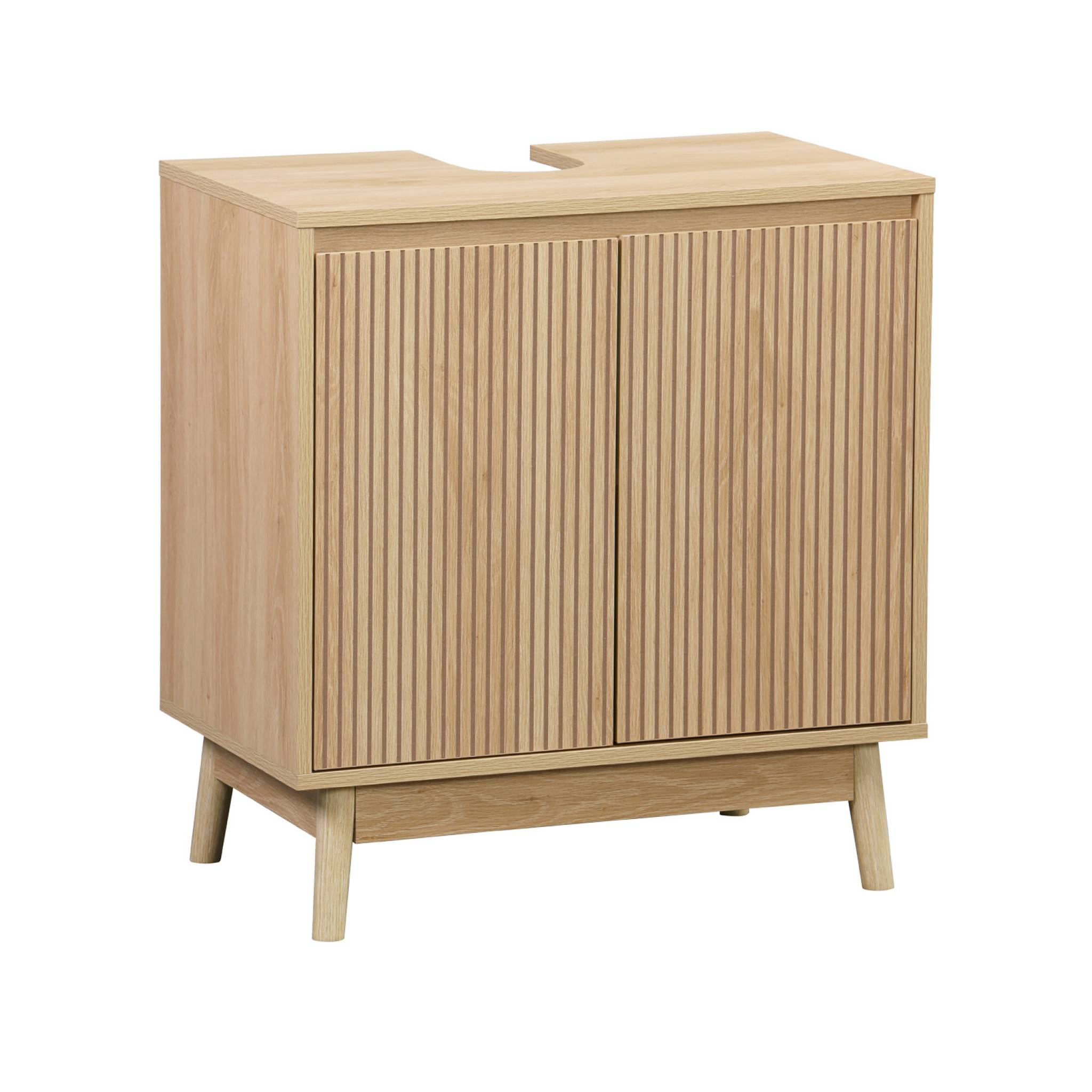 Meuble sous lavabo scandinave décor bois LINEAR