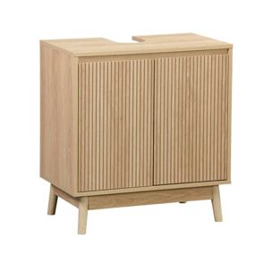 Meuble sous lavabo scandinave décor bois LINEAR